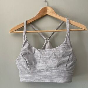 lululemon athletica “Train Times” Gray Striped Sports Bra - sz 10